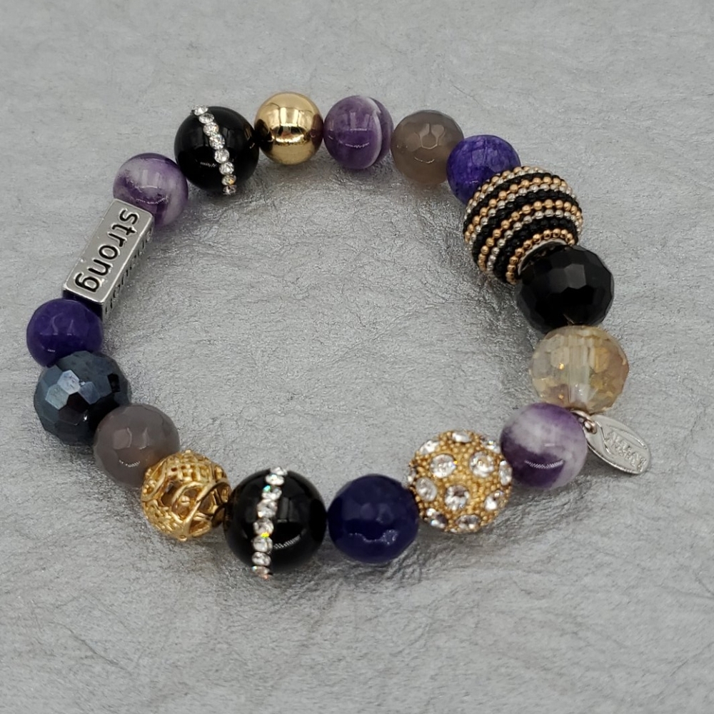 Alexa's Angels Purple Amethyst Stretch Bracelet